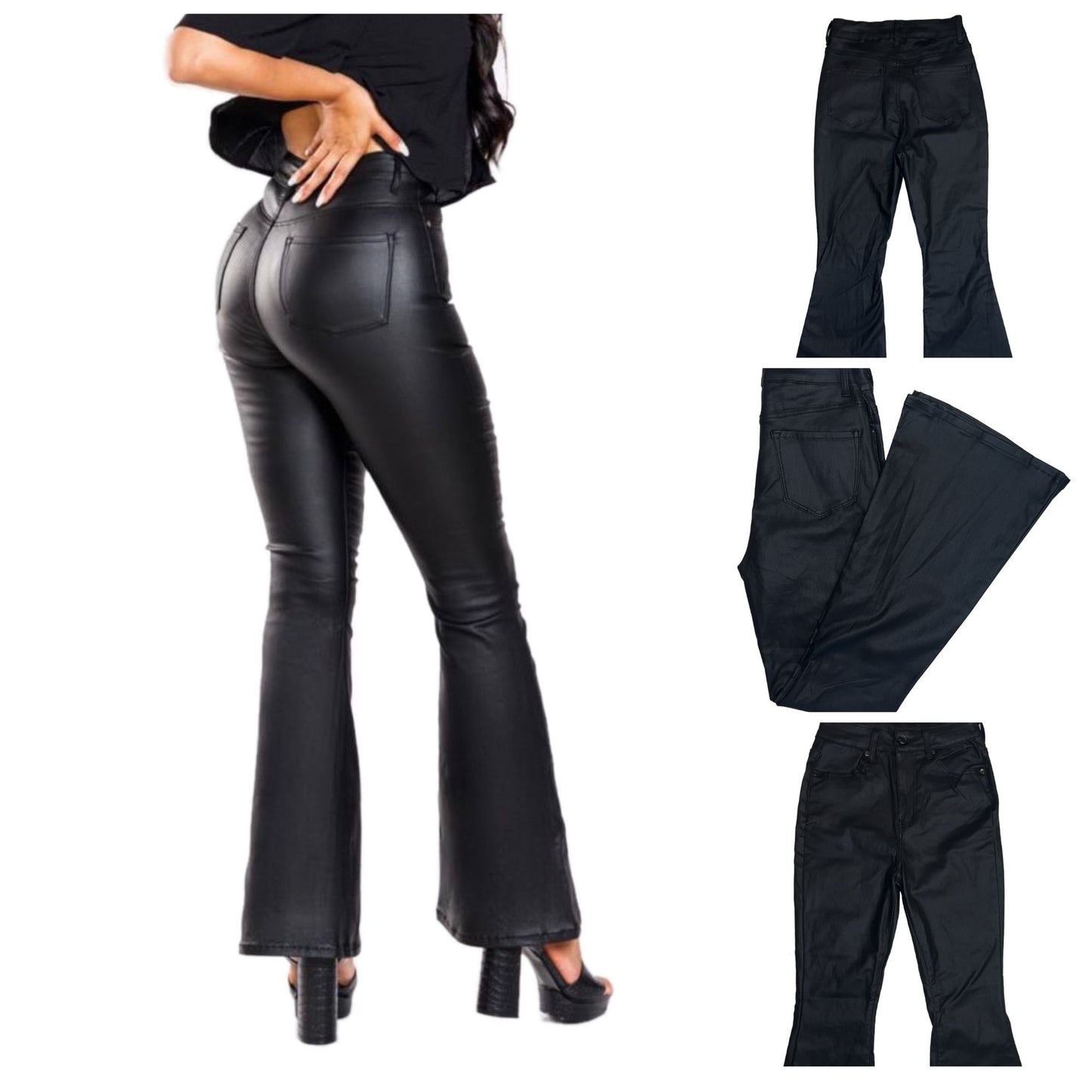 Faux Leather Flare Pants