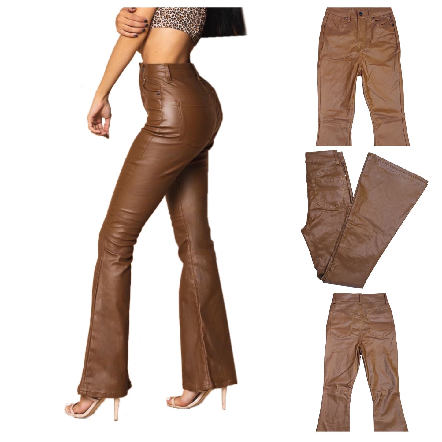 Faux Leather Flare Pants